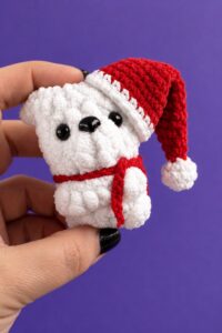 How to Crochet Plush No-Sew Buddy Slouchy Hat White Bear Plushie for Gifting